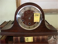 1920’s Tambour style WMC oak mantel clock.