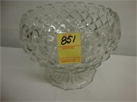 Large crystal pattern glass bowl, 9”.