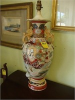 Large TOC hand painted Satsuma vase converted