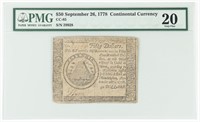 1778 CONTINENTAL CURRENCY NOTE - PMG 20