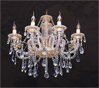 Fine Crystal and Gold Chandelier