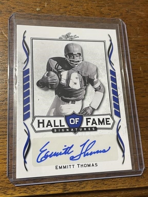 1 HALL OF FAME SIGNATURES CARD EMMITT THOMAS IN