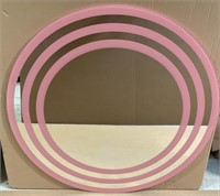 Round Triple Pink Frameless Mirror