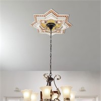 Ivory and Gold Eight Pointed Star Chandelier Ceili
