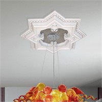 White and Silver Eight Pointed Star Chandelier Cei