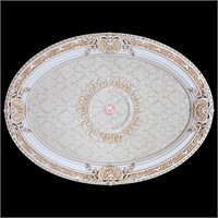 French Blanco Oval Chandelier Ceiling Medallion