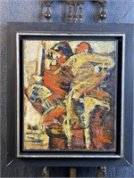 Abstract Oil On Canvas Signed Bryen 65