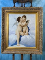 'The First Kisss'' Cupid and Phsyce Oil on Canvas