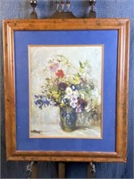 Impressionist Still Life Florals Framed and Matted