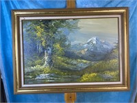 Framed Forest Scene, Oil on Canvas