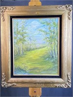 Oil on Canvas Forest Scape Scene