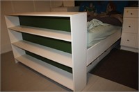 Full captain bed with attatched shelf