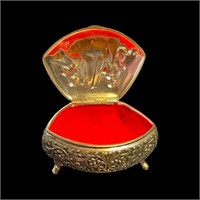 Sterling Silver Antique Victorian Red Velour Box