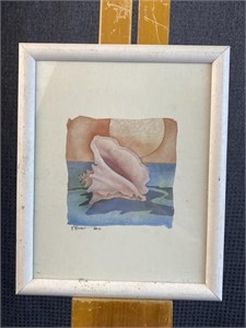 R. Brent Water Color Lithograph ''Conch Shell''
