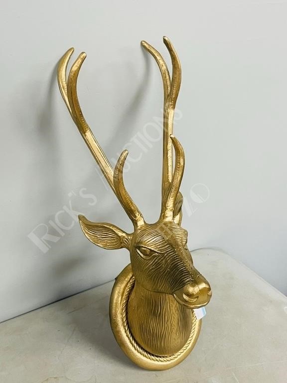 cast metal deer head- 23" tall