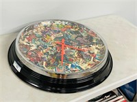 comic book character collage clock 22"