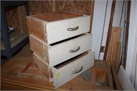 3 wood drawers