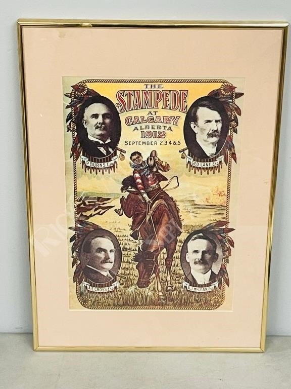 framed print- 1912 Stampede poster  14 x 20.5"