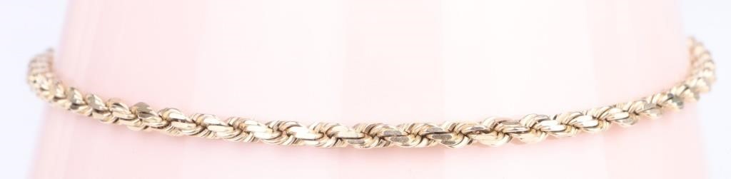 14K GOLD UNISEX MODIFIED ROPE CHAIN BRACELET