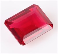 67.9CT GENUINE LOOSE RED EMERALD-CUT RUBY W/ CERT.