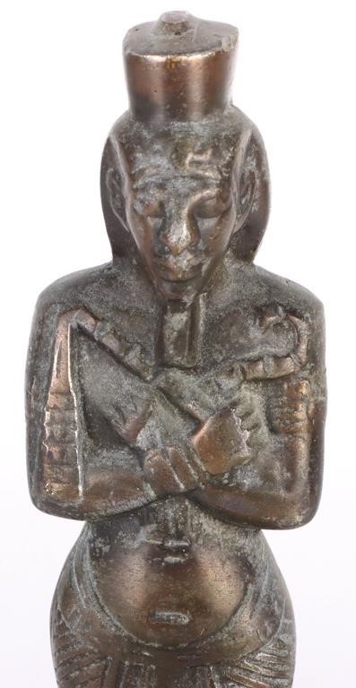SIGNED EGYPTIAN THEMED BRONZE FIGURE