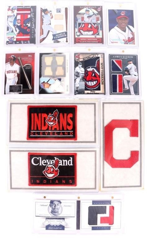 CLEVELAND INSIANS AUTHENTIC GAME-WORN CARDS(12)