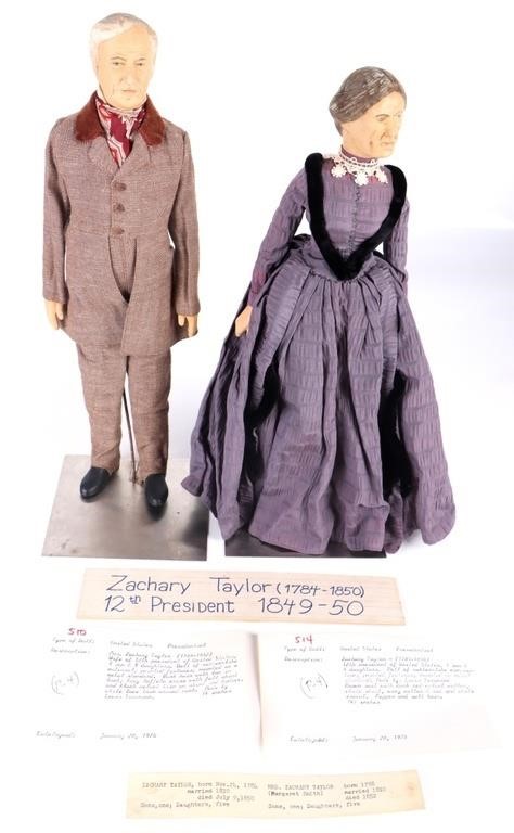 12TH PRESIDENT TAYLOR LEWIS SORENSEN DOLL PAIR