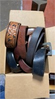 box of assorted belts