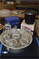 Plethora of Glass Jars, Small Fryer, etc.