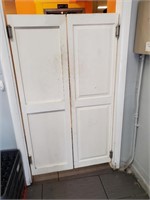 White Wooden Swinging Kitchen Doors 17x59
