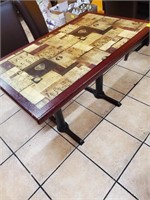 Double Base Wooden Tables w/ Printed Top 48x28x30