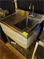 Prepline SS 1 Bowl Underbar Sink w/ L Drainboard