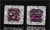 10kt Gold Brilliant 1/2 ct Purple Diamond Earrings