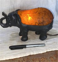 Cheyenne Elephant Amber Glass Table Lamp
