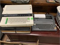 2 electric typewritters and vhs case