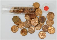 1958-D Solid Date Roll (50 Coins) Lincoln Wheat