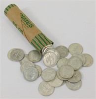 Roll of 50 Roosevelt Silver Dimes
