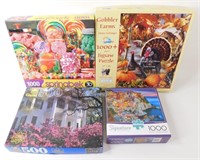 * (4) Mixed Puzzle Lot; 500-1000 Pieces Each