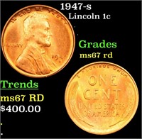 1947-s Lincoln Cent 1c Grades GEM++ Unc RD