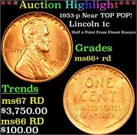 ***Auction Highlight*** 1953-p Lincoln Cent Near T