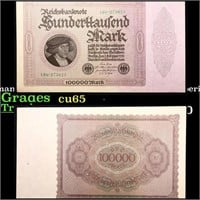 1923 1st Issue Germany (Weimar) 100,000 Marks Post