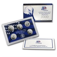 2000 United States Quarters Proof Set. 5 Coins Ins