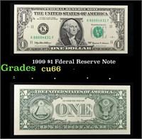1999 $1 Fderal Reserve Note Grades Gem+ CU