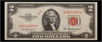 1953A $2 Red Seal United States Note Grades Choice