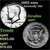 1965 sms Kennedy Half Dollar 50c Grades sp67+