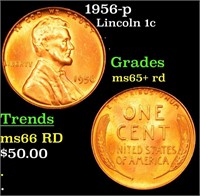 1956-p Lincoln Cent 1c Grades Gem+ Unc RD