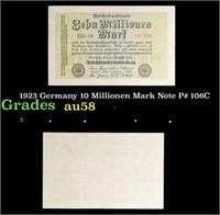 1923 Germany 10 Millionen Mark Note P# 106C Grades