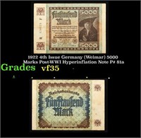 1922 4th Issue Germany (Weimar) 5000 Marks Post-WW
