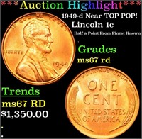 ***Auction Highlight*** 1949-d Lincoln Cent Near T