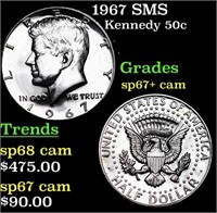 1967 SMS Kennedy Half Dollar 50c Grades sp67+ cam